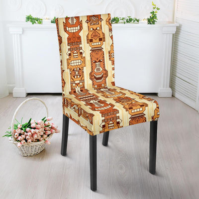 Tiki Orange Vertical Pattern Dining Chair Slipcover-JORJUNE.COM