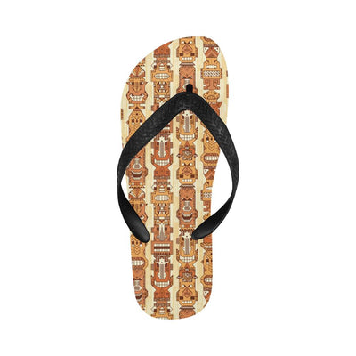 Tiki Orange Vertical Pattern Flip Flops-JorJune