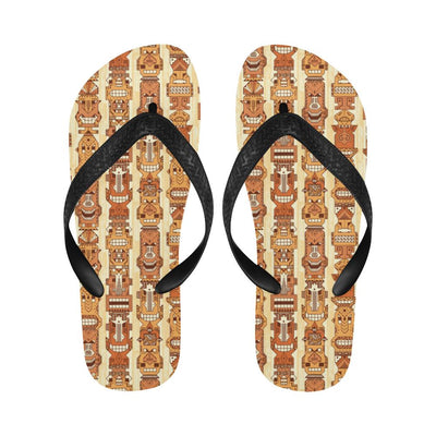 Tiki Orange Vertical Pattern Flip Flops-JorJune