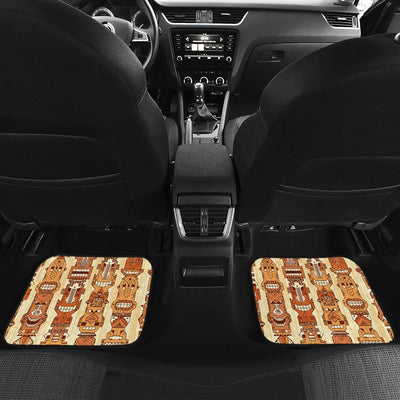 Tiki Orange Vertical Pattern Front and Back Car Floor Mats