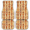 Tiki Orange Vertical Pattern Front and Back Car Floor Mats