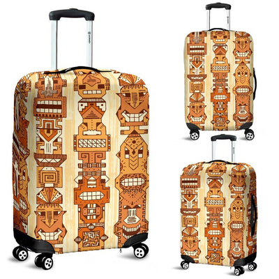 Hawaiian Polynesian Tiki Pattern Luggage Cover Protector