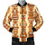 Tiki Orange Vertical Pattern Men Casual Bomber Jacket