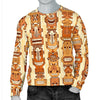 Tiki Orange Vertical Pattern Men Crewneck Sweatshirt