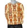 Tiki Orange Vertical Pattern Men Crewneck Sweatshirt