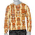 Tiki Orange Vertical Pattern Men Crewneck Sweatshirt