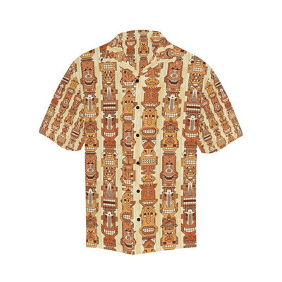 Tiki Orange Vertical Pattern Men Hawaiian Shirt-JorJune