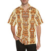 Tiki Orange Vertical Pattern Men Hawaiian Shirt