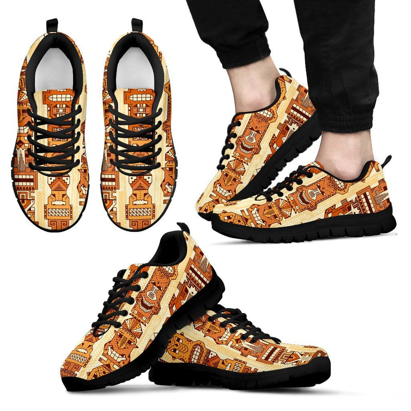 Hawaiian Polynesian Tiki Pattern Men Sneakers