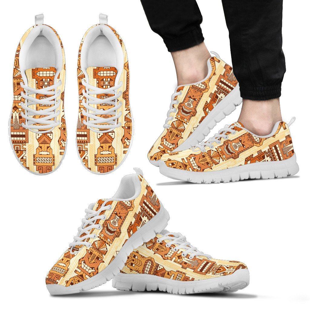 Hawaiian Polynesian Tiki Pattern Men Sneakers