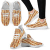Tiki Orange Vertical Pattern Mesh Knit Sneakers Shoes