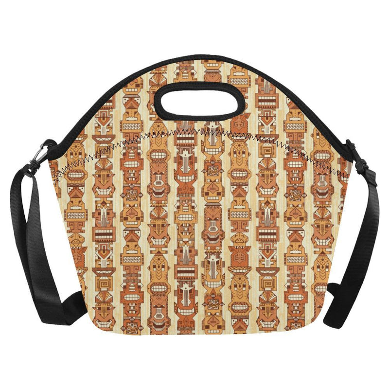 Tiki Orange Vertical Pattern Neoprene Lunch Bag-JorJune