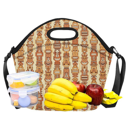 Tiki Orange Vertical Pattern Neoprene Lunch Bag-JorJune