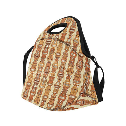 Tiki Orange Vertical Pattern Neoprene Lunch Bag-JorJune