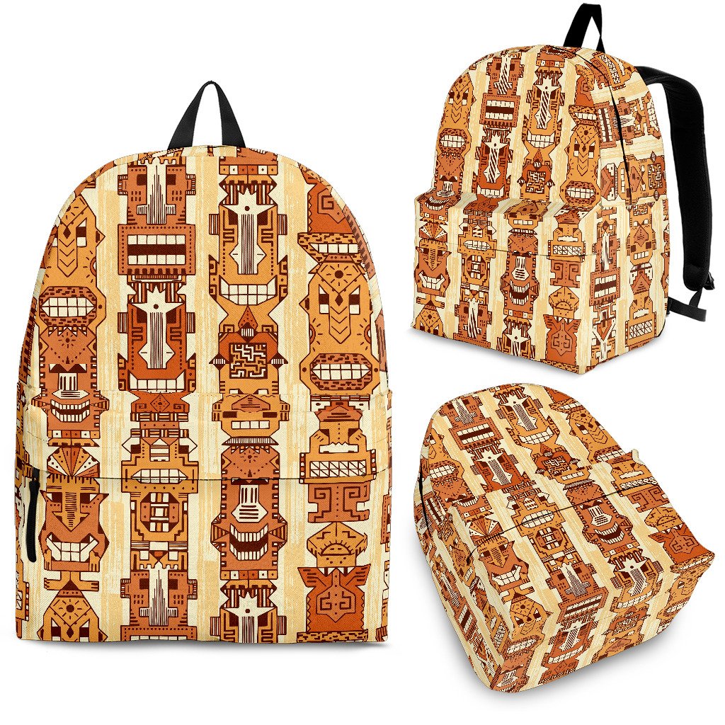 Tiki Orange Vertical Pattern Premium Backpack