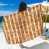 Tiki Orange Vertical Pattern Sarong Pareo Wrap