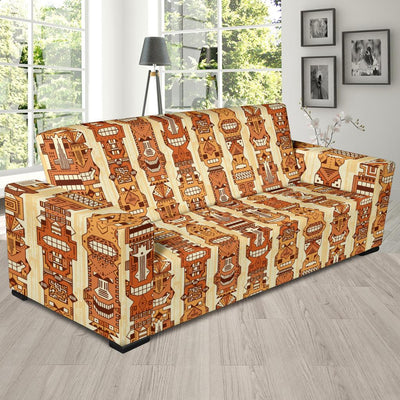 Tiki Orange Vertical Pattern Sofa Slipcover-JORJUNE.COM