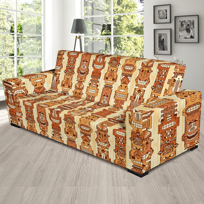 Tiki Orange Vertical Pattern Sofa Slipcover-JORJUNE.COM