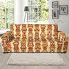 Tiki Orange Vertical Pattern Sofa Slipcover-JORJUNE.COM