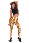 Tiki Orange Vertical Pattern Women Capris