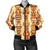 Tiki Orange Vertical Pattern Women Casual Bomber Jacket