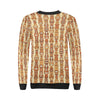 Tiki Orange Vertical Pattern Women Long Sleeve Sweatshirt-JorJune