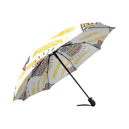 Tiki Smile Mask Print Pattern Automatic Foldable Umbrella