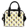 Tiki Smile Mask Print Pattern Leather Shoulder Handbag