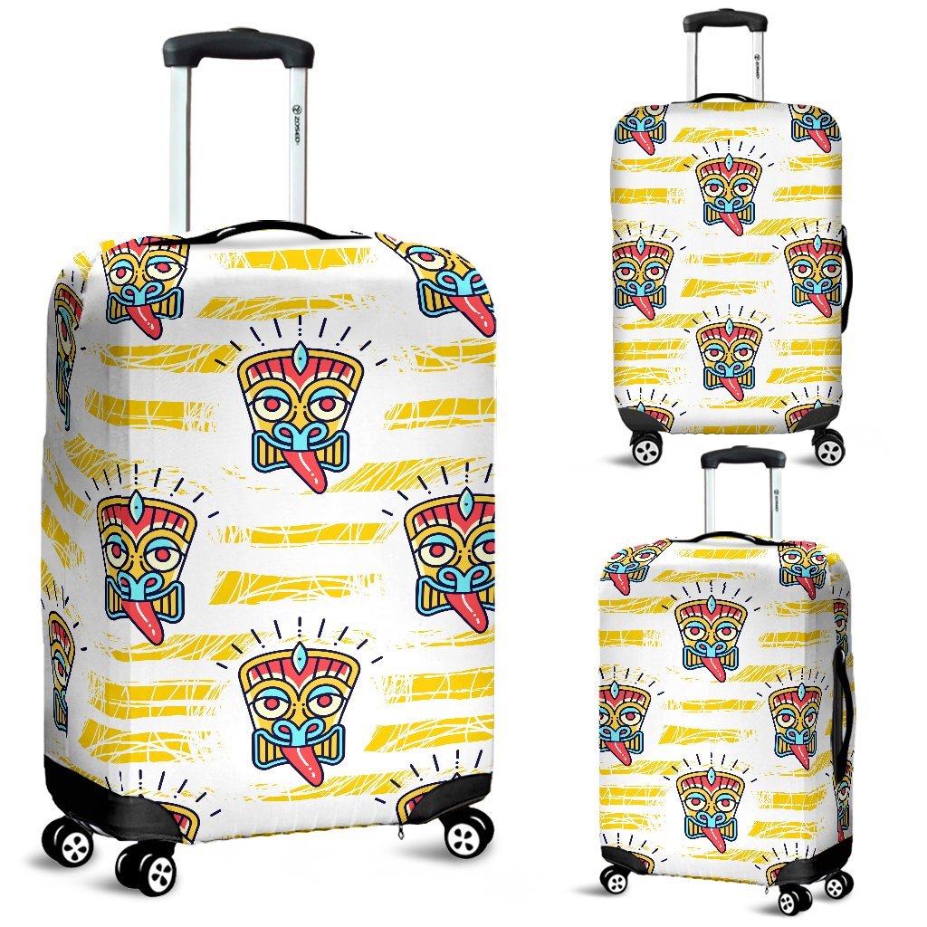 Hawaiian Polynesian Tiki Print Luggage Cover Protector