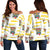 Tiki Smile Mask Print Pattern Off Shoulder Sweatshirt