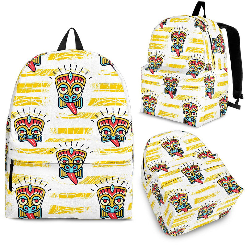 Tiki Smile Mask Print Pattern Premium Backpack