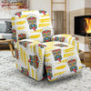 Tiki Smile Mask Print Pattern Recliner Slipcover-JORJUNE.COM