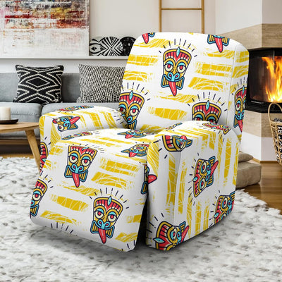 Tiki Smile Mask Print Pattern Recliner Slipcover-JORJUNE.COM