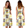 Tiki Smile Mask Print Pattern Sleeveless Mini Dress