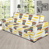 Tiki Smile Mask Print Pattern Sofa Slipcover-JORJUNE.COM