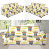 Tiki Smile Mask Print Pattern Sofa Slipcover-JORJUNE.COM