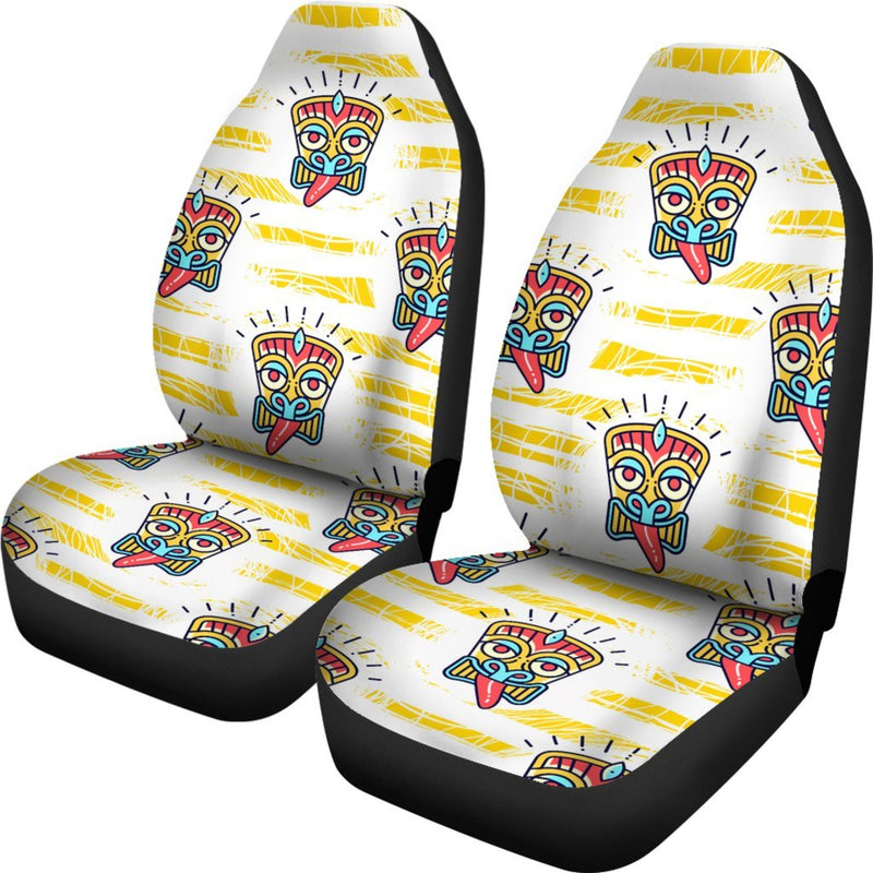 Hawaiian Polynesian Tiki Print Universal Fit Car Seat Covers