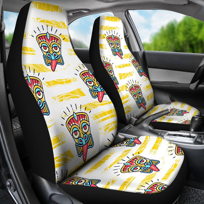 Hawaiian Polynesian Tiki Print Universal Fit Car Seat Covers