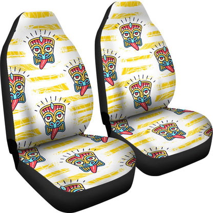 Hawaiian Polynesian Tiki Print Universal Fit Car Seat Covers