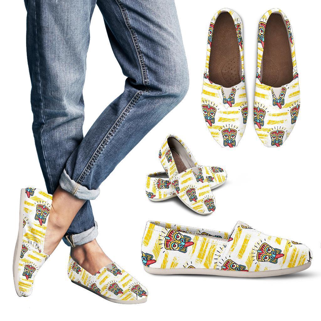 Tiki Smile Mask Print Pattern Women Casual Shoes-JorJune.com