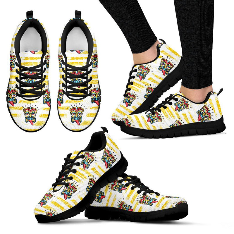 Hawaiian Polynesian Tiki Print Women Sneakers