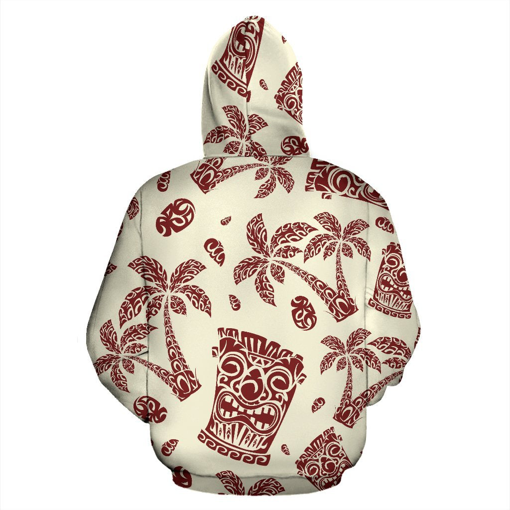 Hawaiian Polynesian Tribal Tiki Pattern All Over Zip Up Hoodie