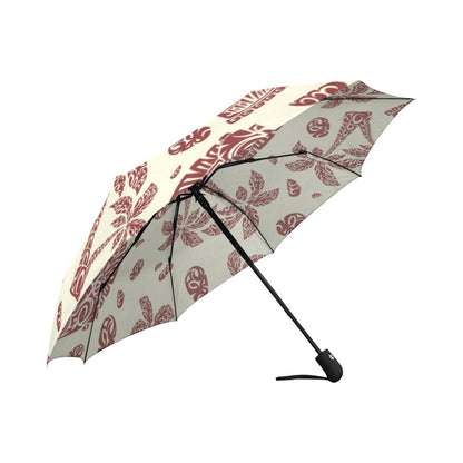 Tiki Tribal Mask Palm Tree Automatic Foldable Umbrella