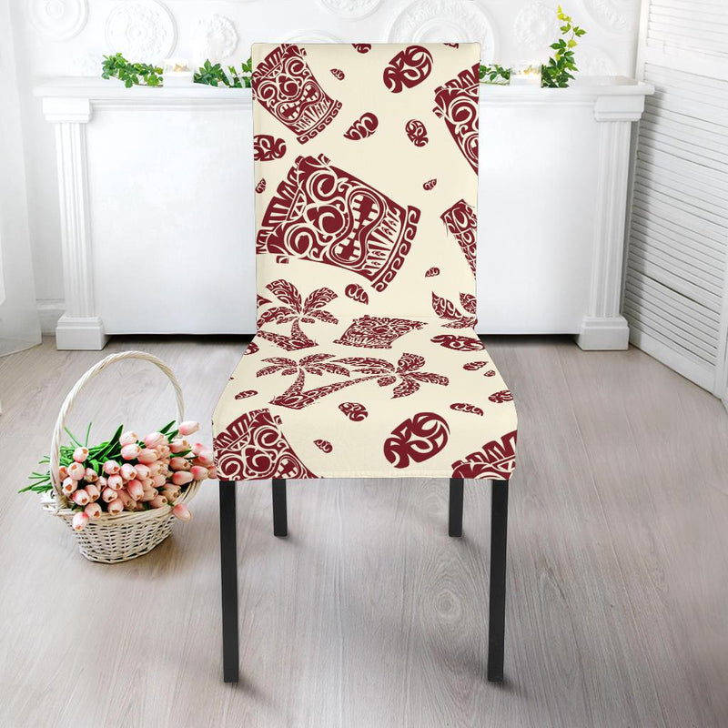 Tiki Tribal Mask Palm Tree Dining Chair Slipcover-JORJUNE.COM