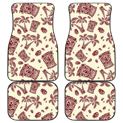 Tiki Tribal Mask Palm Tree Front and Back Car Floor Mats