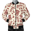 Tiki Tribal Mask Palm Tree Men Casual Bomber Jacket