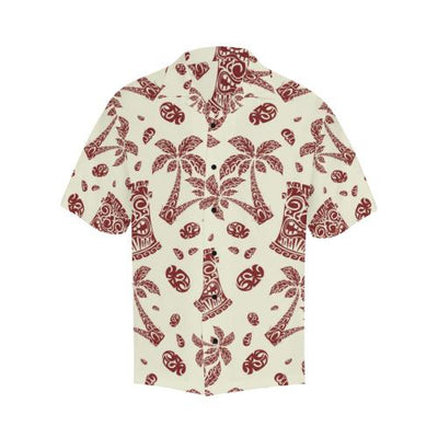 Tiki Tribal Mask Palm Tree Men Hawaiian Shirt