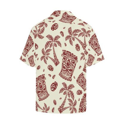Tiki Tribal Mask Palm Tree Men Hawaiian Shirt