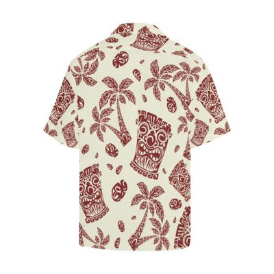 Tiki Tribal Mask Palm Tree Men Hawaiian Shirt