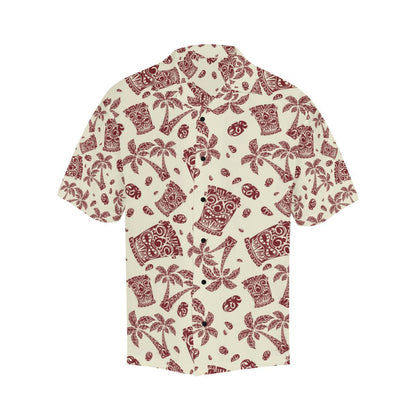 Tiki Tribal Mask Palm Tree Men Hawaiian Shirt-JorJune